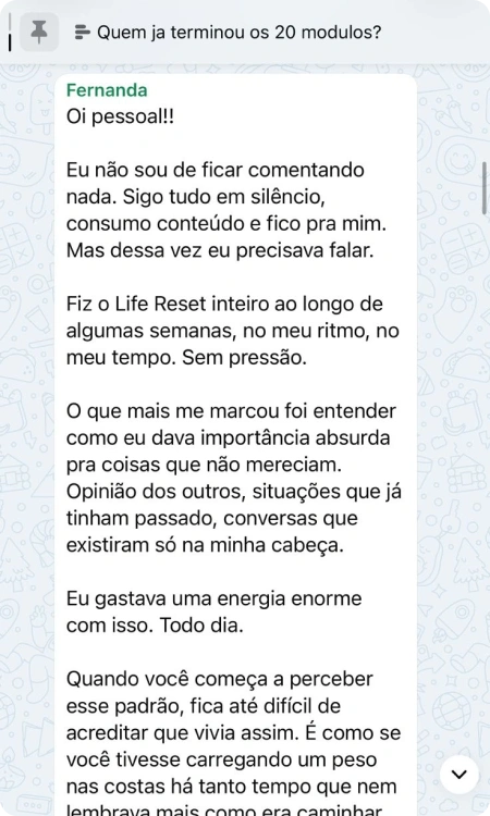 Conversa no grupo exclusivo de alunas